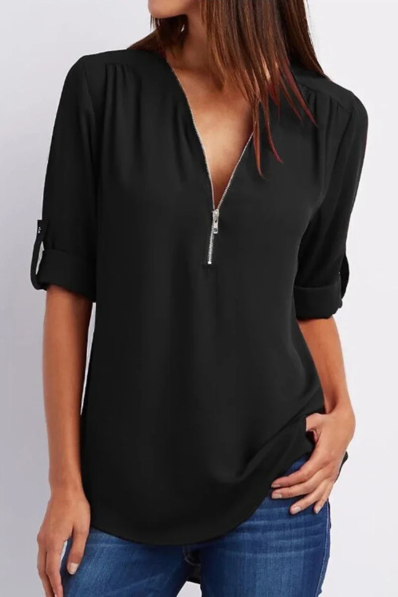 Neck Blusa Feminina Chiffon