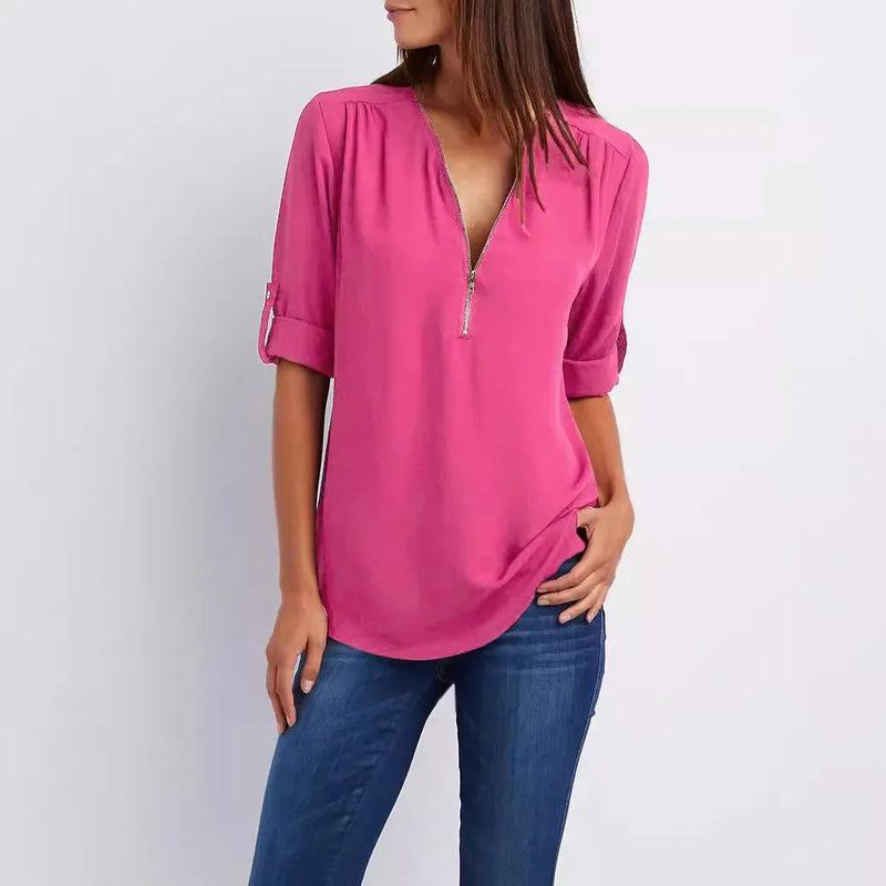 Neck Blusa Feminina Chiffon