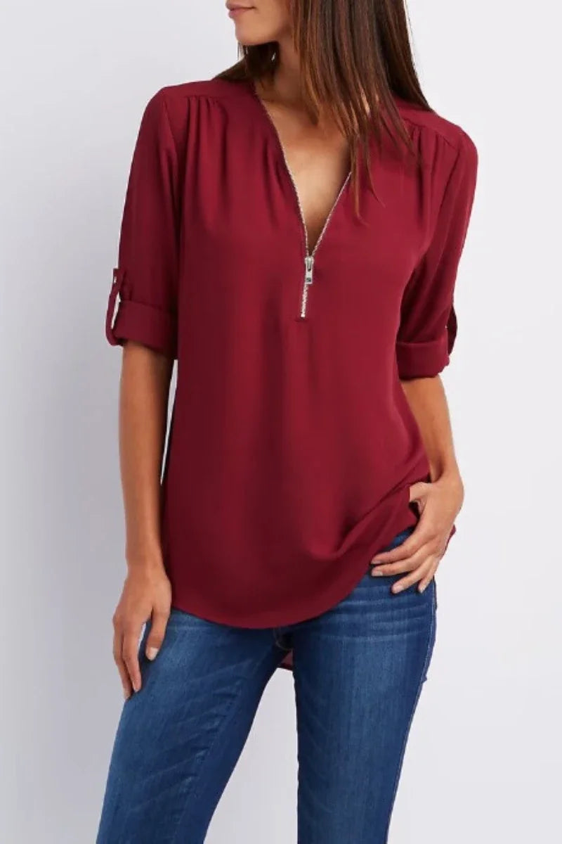 Neck Blusa Feminina Chiffon