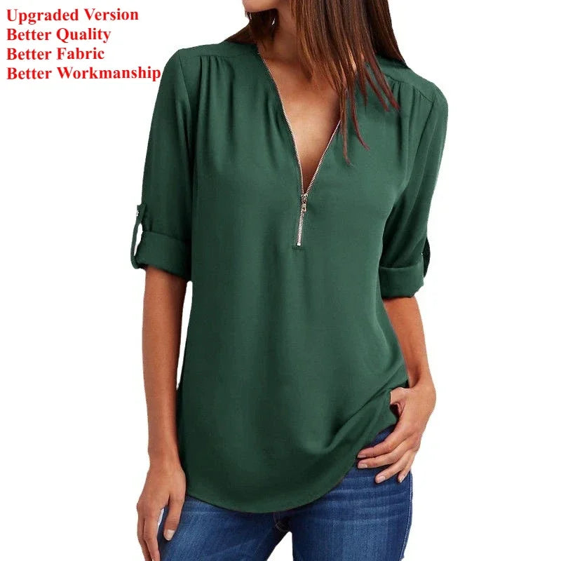 Neck Blusa Feminina Chiffon