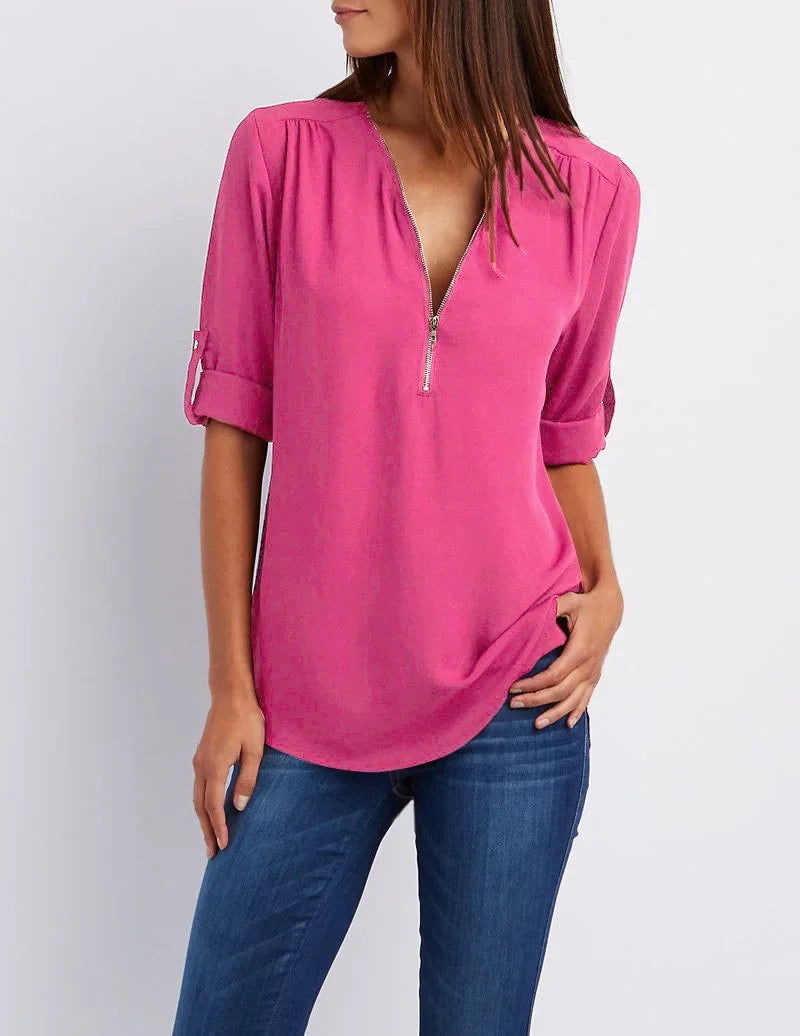 Neck Blusa Feminina Chiffon