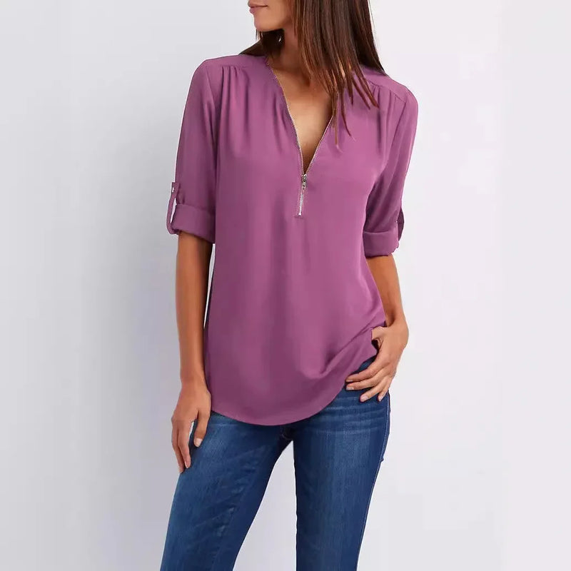 Neck Blusa Feminina Chiffon