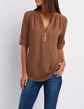 Neck Blusa Feminina Chiffon