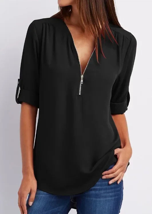 Neck Blusa Feminina Chiffon